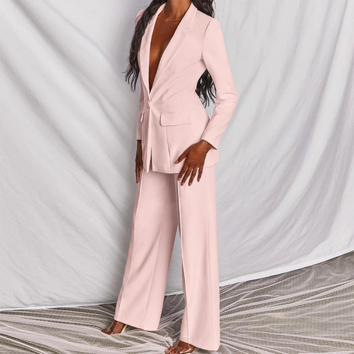 Stylish Blazer and Trouser Set - Ariane-Yellow-S-The Livary