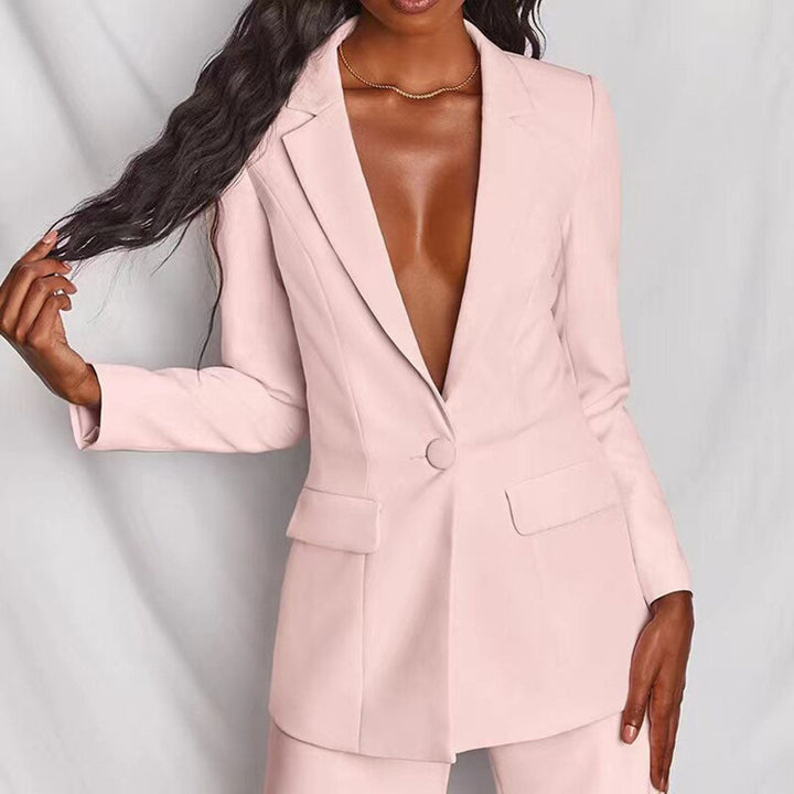 Stylish Blazer and Trouser Set - Ariane-Yellow-S-The Livary