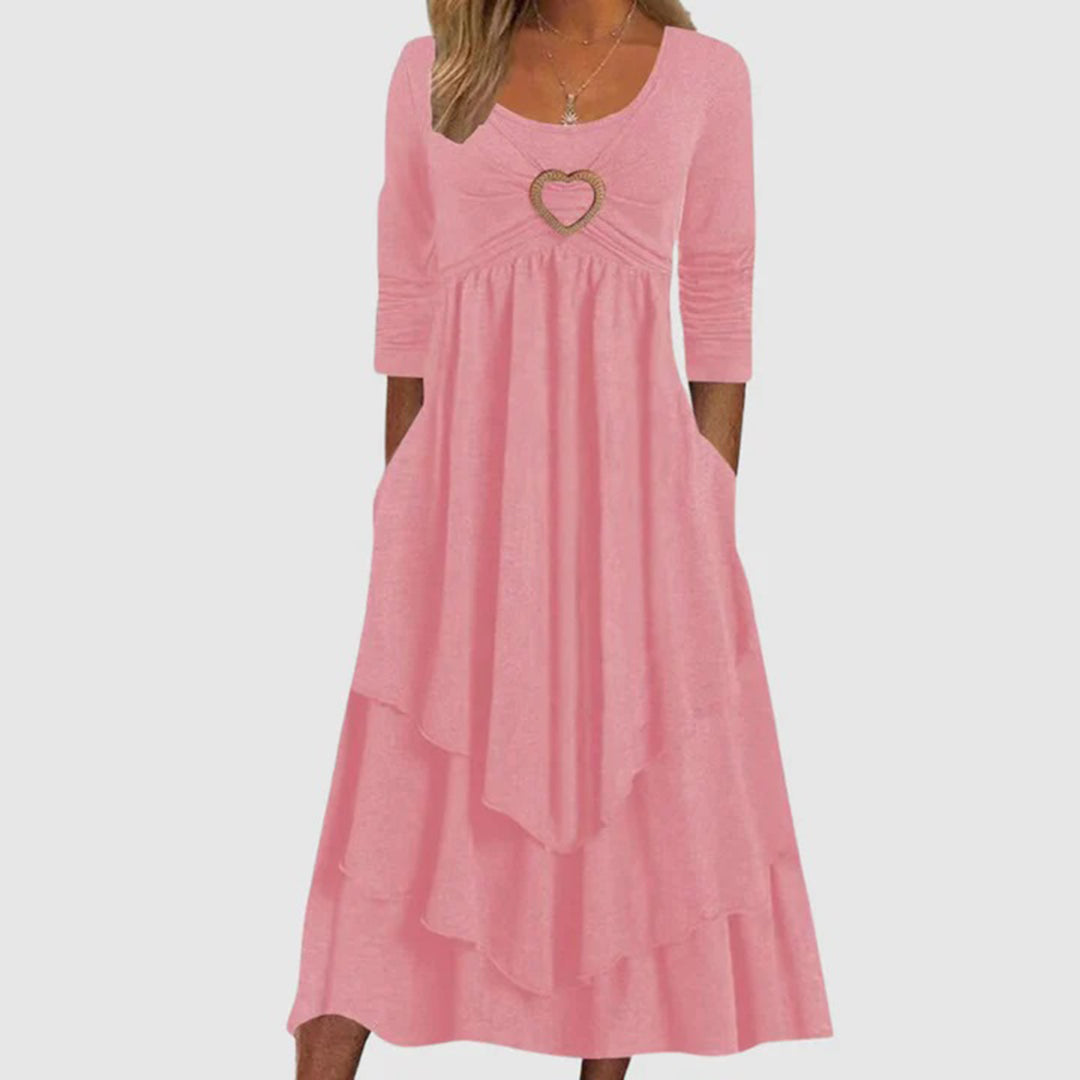 Stylish Long Dress - Naomi-Pink-S-The Livary
