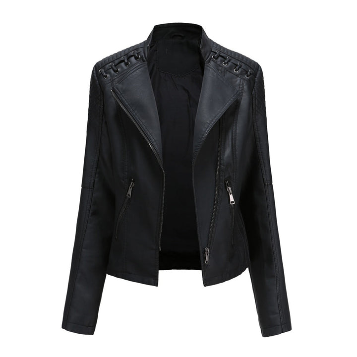 Elani - Trendy Leather Jacket for Women-Black-S-The Livary
