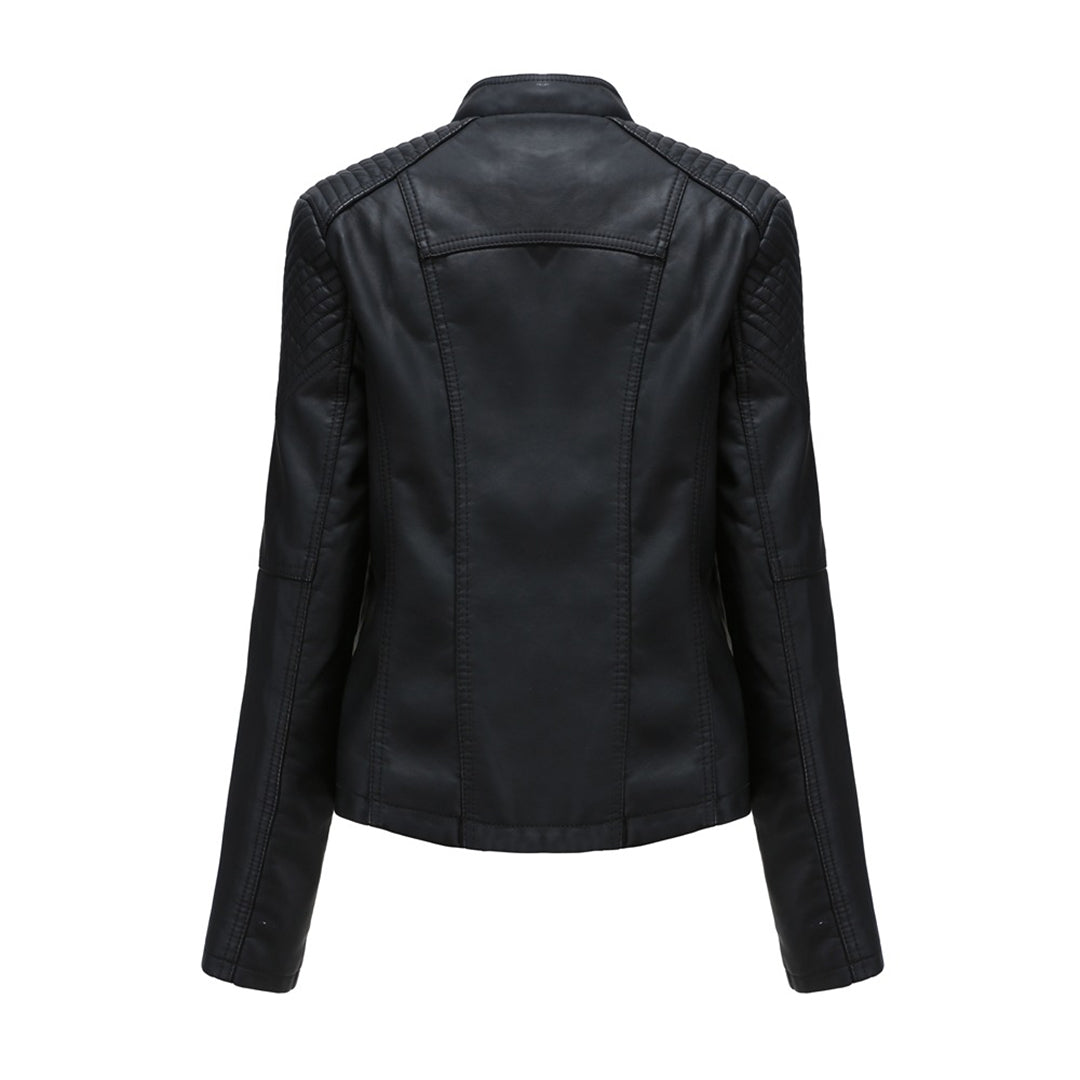 Elani - Trendy Leather Jacket for Women-Black-S-The Livary