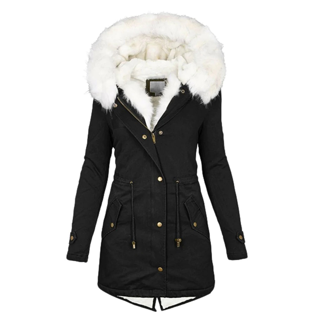 Luxury Lined Ladies Winter Coat - Elena-Black-S-The Livary