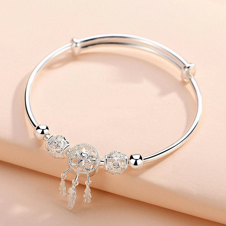Adjustable Dreamcatcher Bracelet of 925 Silver - Lisa-The Livary