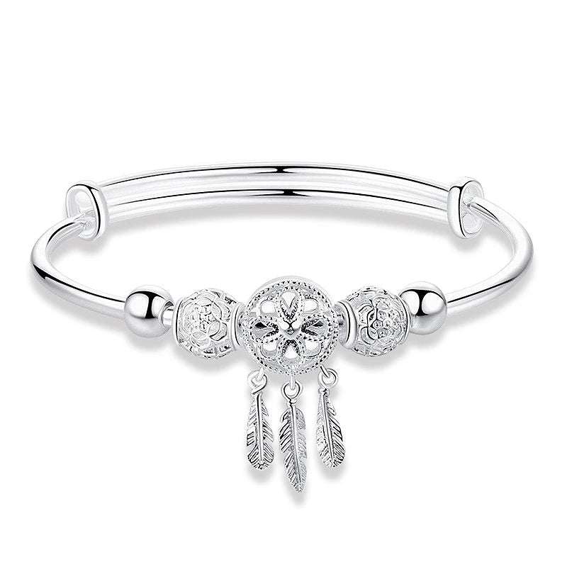 Adjustable Dreamcatcher Bracelet of 925 Silver - Lisa-The Livary