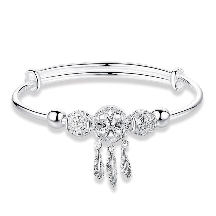 Adjustable Dreamcatcher Bracelet of 925 Silver - Lisa-The Livary
