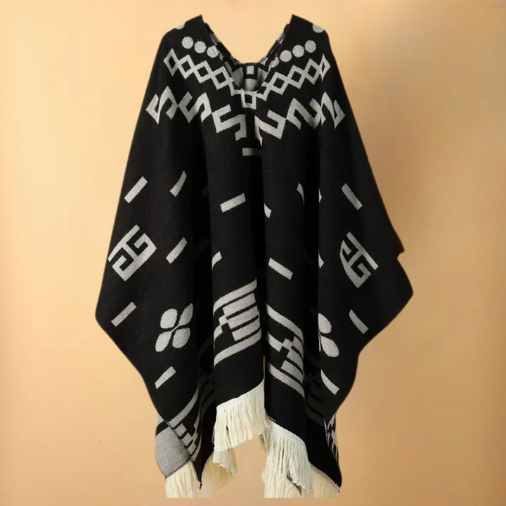 Warm Poncho for Men - Kael-Black-The Livary