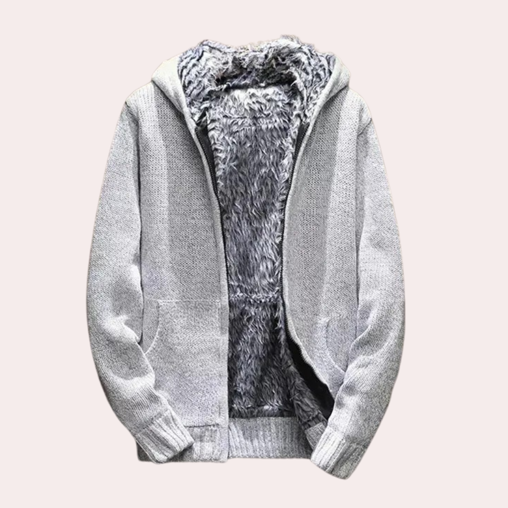 Classic Knitted Hoodie for Men - Milan-Grey-S-The Livary