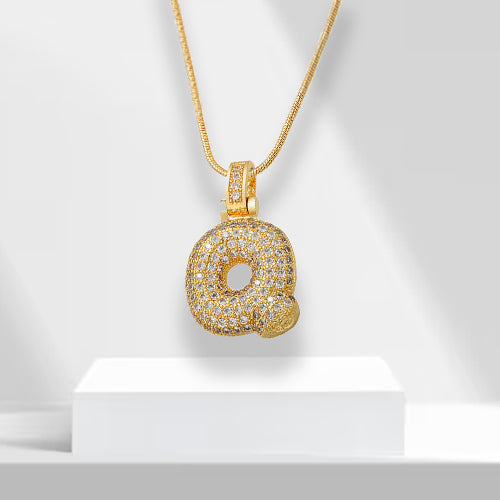Bubble Letters Necklace with Pendant - LuxeLette-Q-The Livary