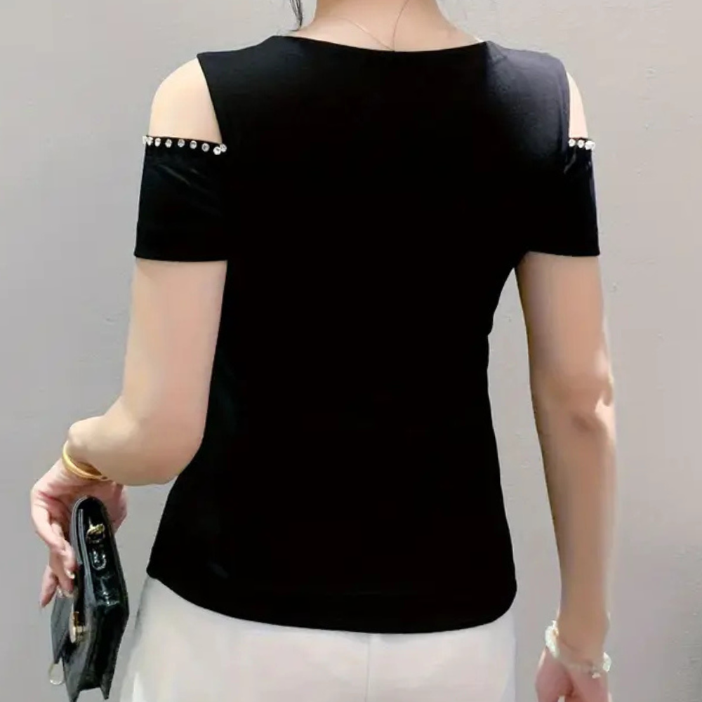 Trendy Cold-Shoulder Top for Women - Fenna-Red-XS-The Livary