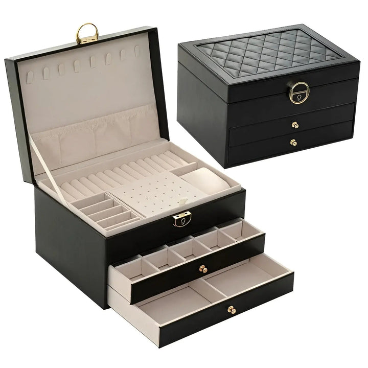 Luxury Multi-Layer Jewellery Box - EleganceBox-Pink-The Livary