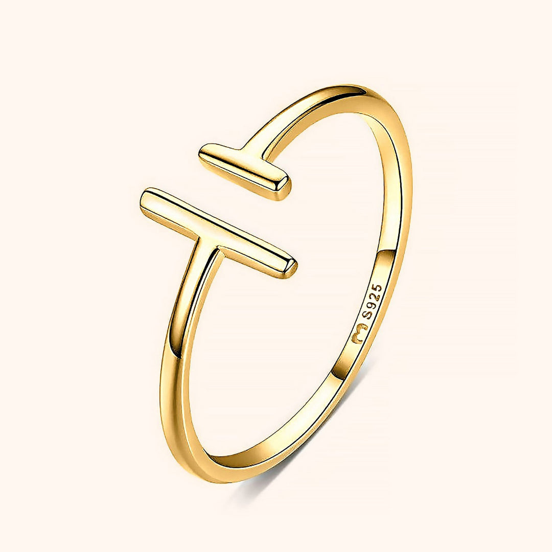 Open Ring with Adjustable Design - Aureos-Gold-The Livary