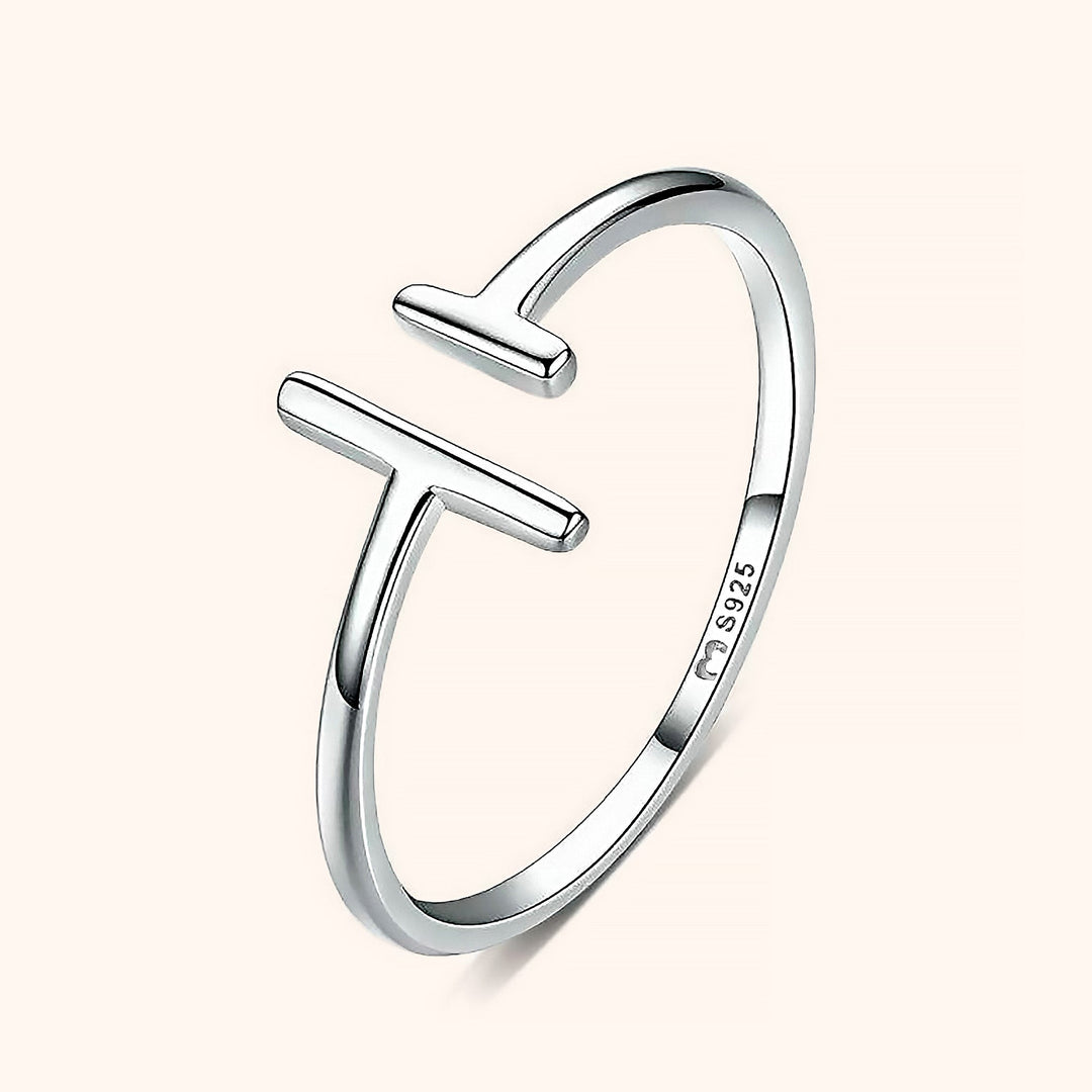 Open Ring with Adjustable Design - Aureos-Silver-The Livary