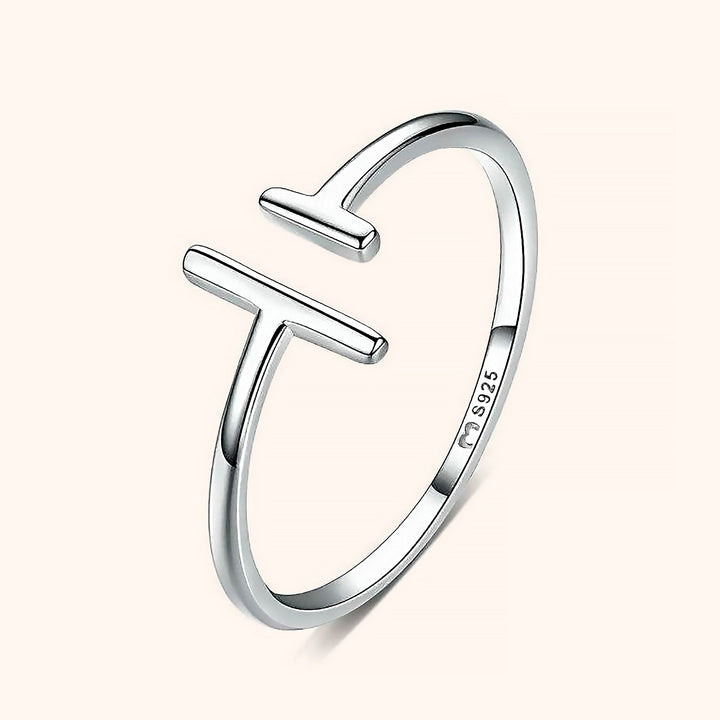 Open Ring with Adjustable Design - Aureos-Silver-The Livary