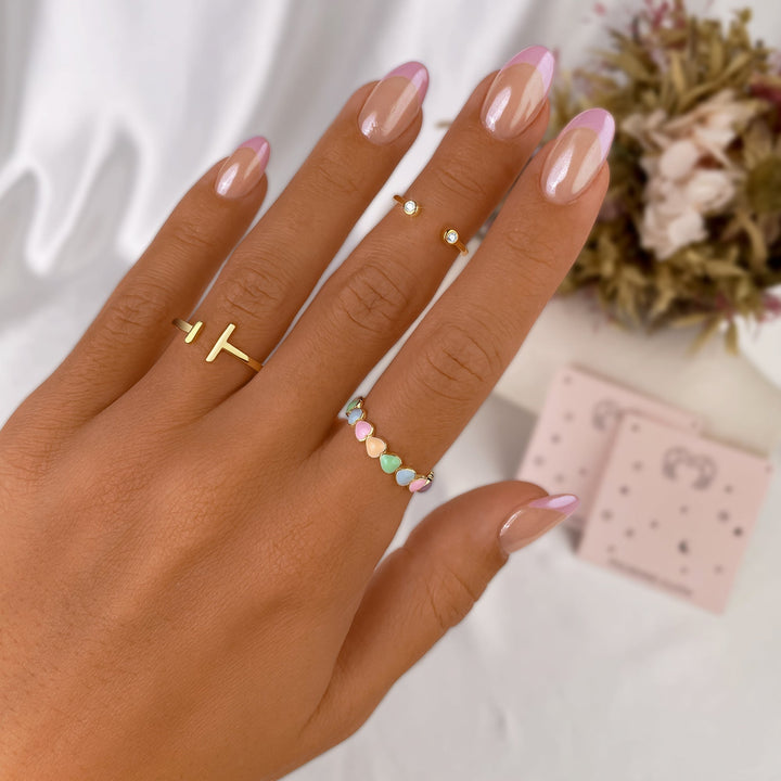 Open Ring with Adjustable Design - Aureos-Silver-The Livary