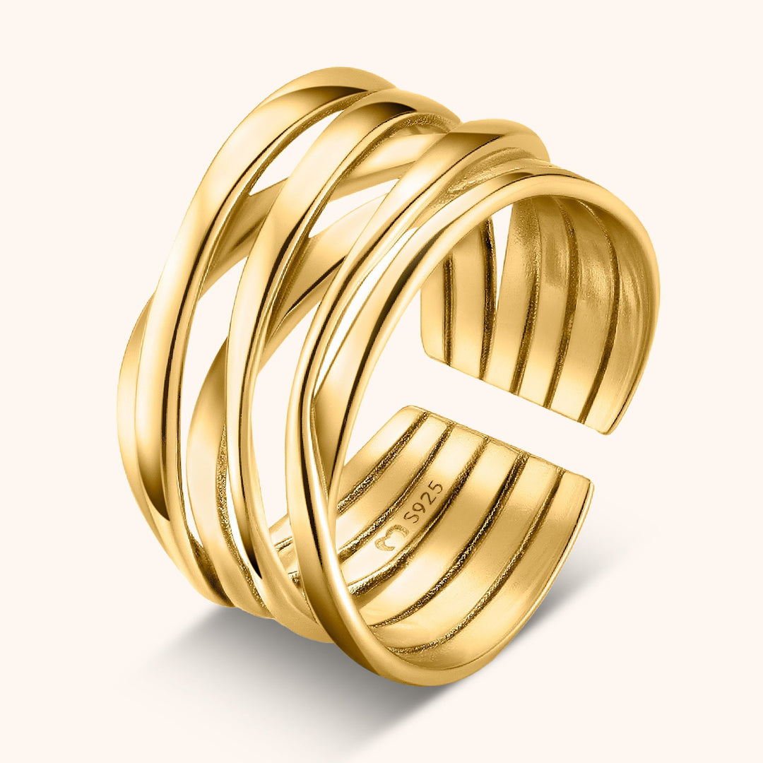 Stylish Branched Ring - Nora-Gold-The Livary