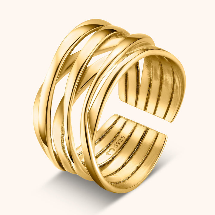 Stylish Branched Ring - Nora-Gold-The Livary