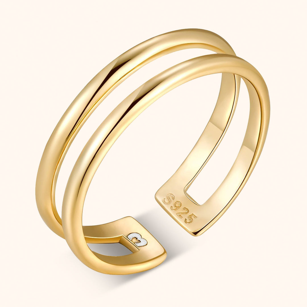 Open Double Ring - Amaya-Gold-The Livary