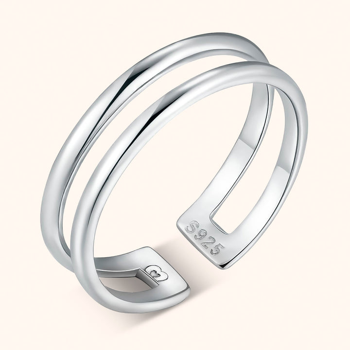 Open Double Ring - Amaya-Silver-The Livary