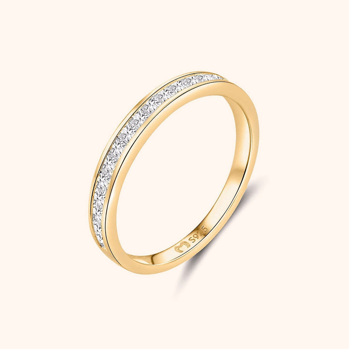 Stylish Zirconia Ring - Amelia-Gold-5-The Livary
