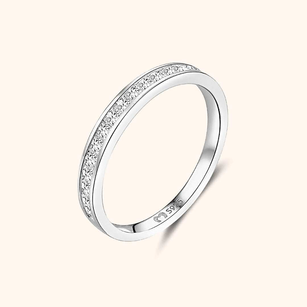 Stylish Zirconia Ring - Amelia-Silver-5-The Livary