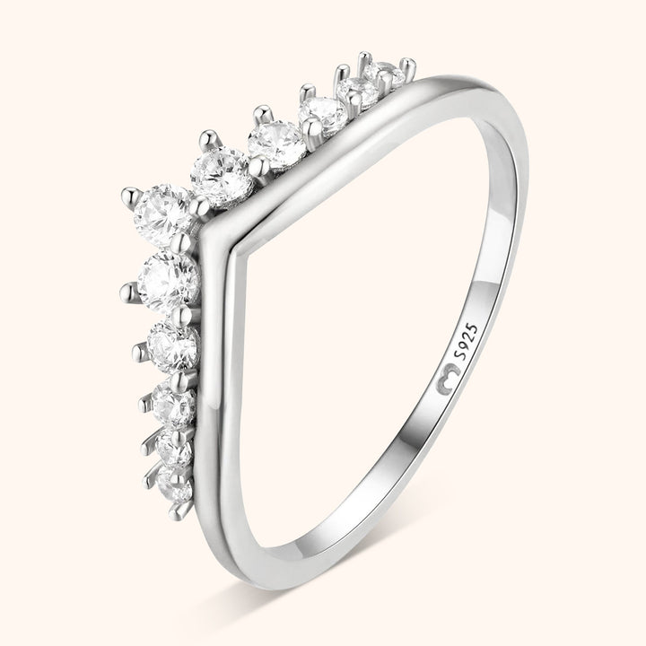Zirconia Crown Ring - Allegra-5-Silver-The Livary