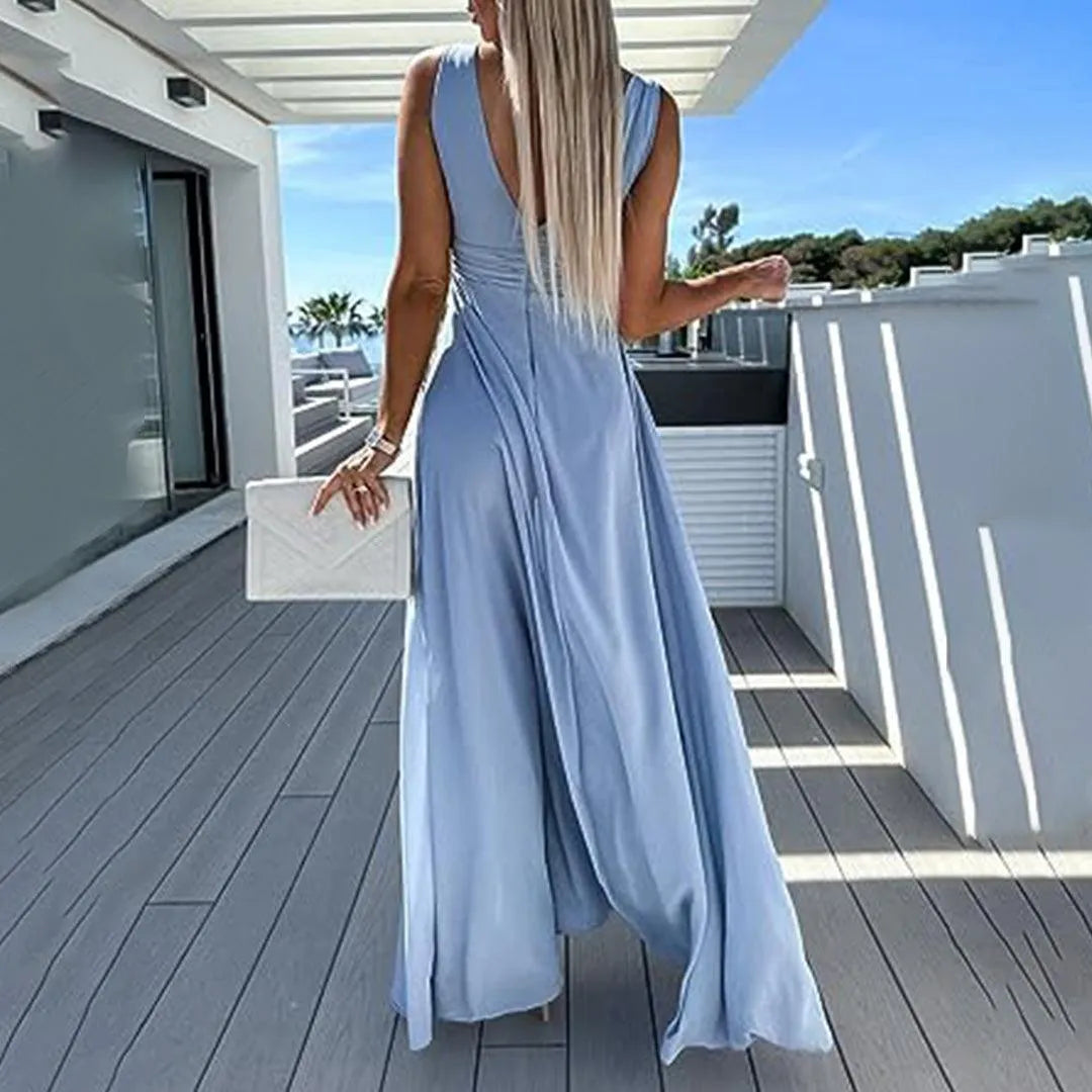 Trendy & Comfortable Jeans Jumpsuit for Women with Waist Cut – Rhea-Light blue-S-The Livary