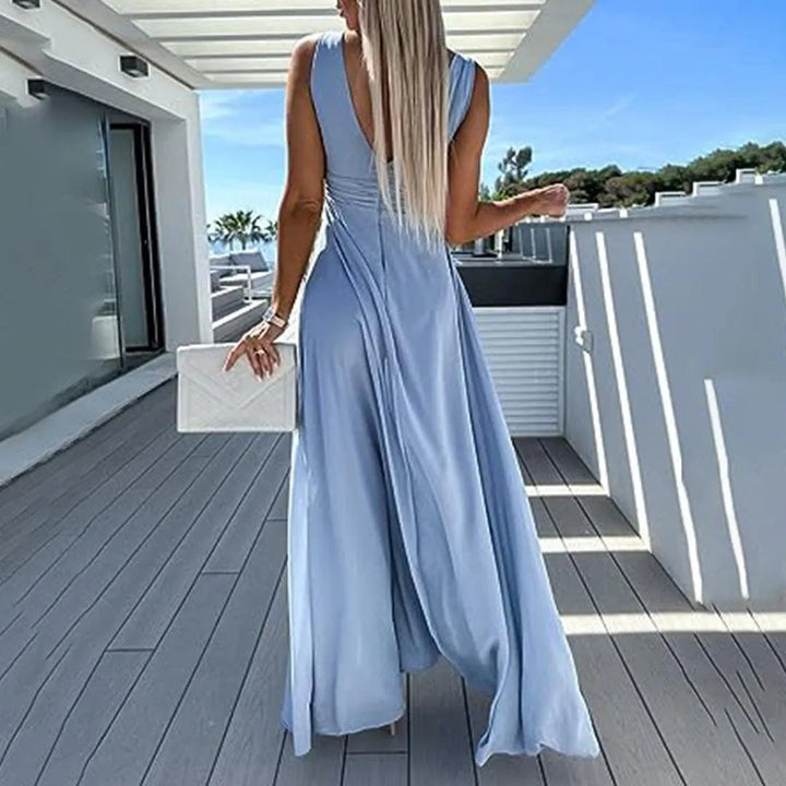 Trendy & Comfortable Jeans Jumpsuit for Women with Waist Cut – Rhea-Light blue-S-The Livary