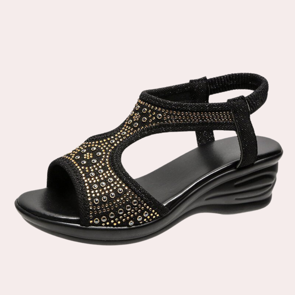 Open-Front Wedge Sandals for Women - Noa-Gold-2.5-The Livary
