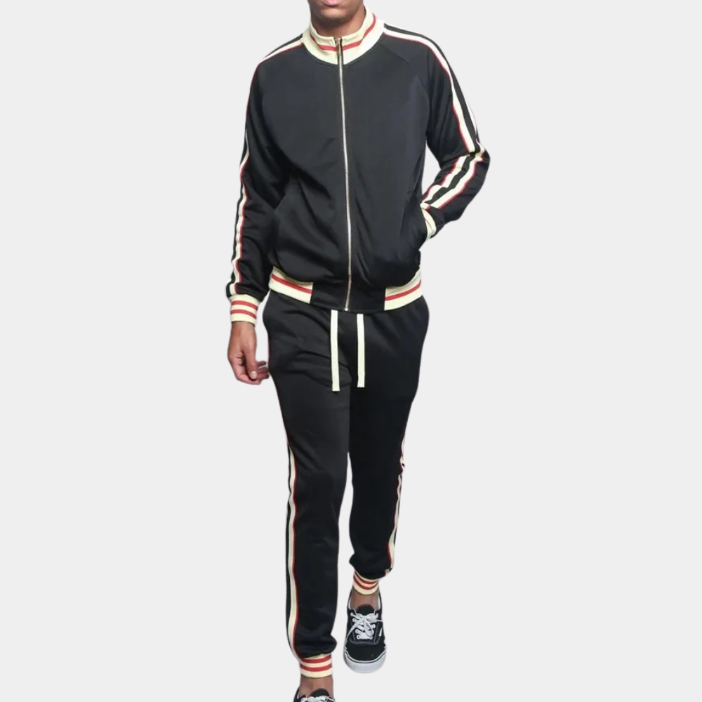 Sporty Tracksuit for Men - Santino-Black-S-The Livary