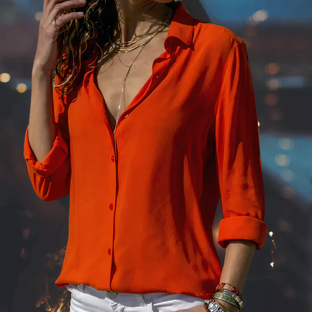 Stylish chiffon blouse - Lara-Red-S-The Livary