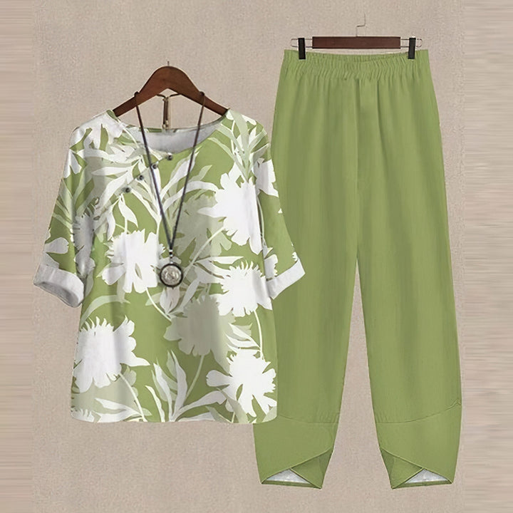 Trendy 2-Piece Spring and Summer Set - LenaDuo-Green-S-The Livary