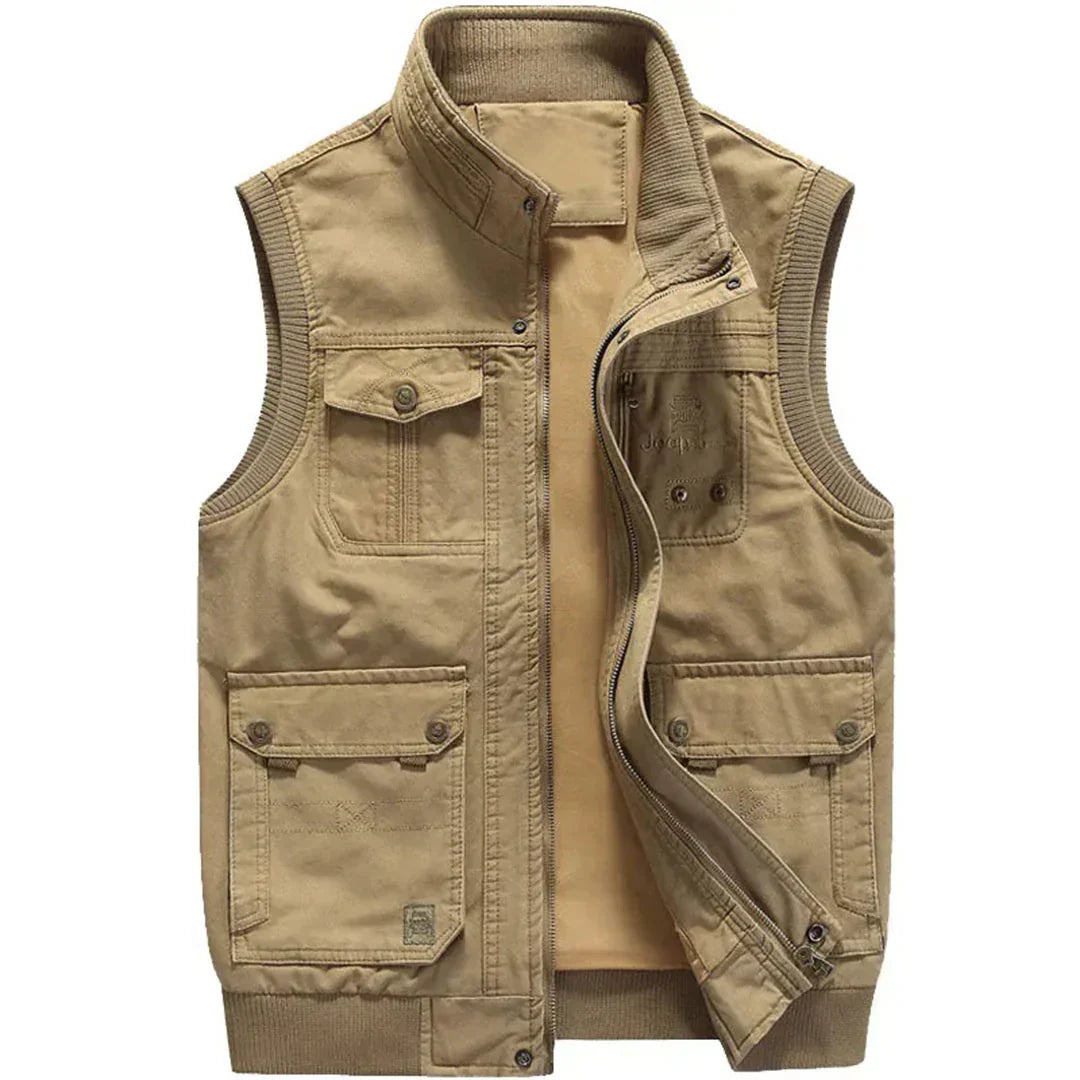 Men's outdoor vest with function – Magnus-Khaki-S-The Livary
