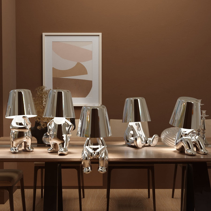 Playful Dimmable Table Lamp - LumoPals-Silver-Complete Set-The Livary