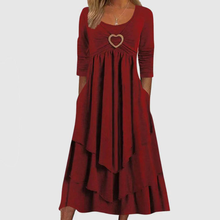 Stylish Long Dress - Naomi-Red-S-The Livary