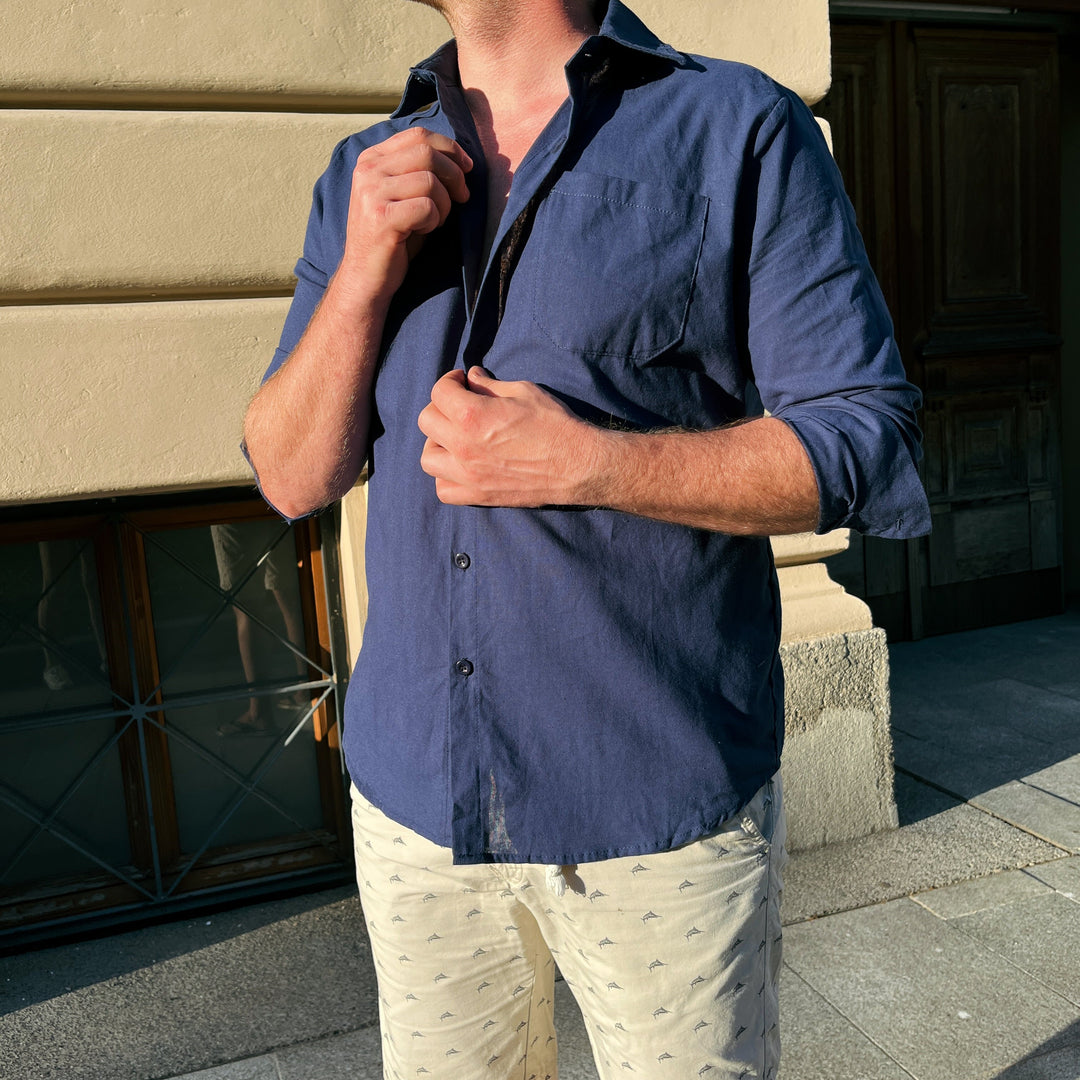 Lightweight Men's Cotton Shirt - Elias-Green-M-The Livary