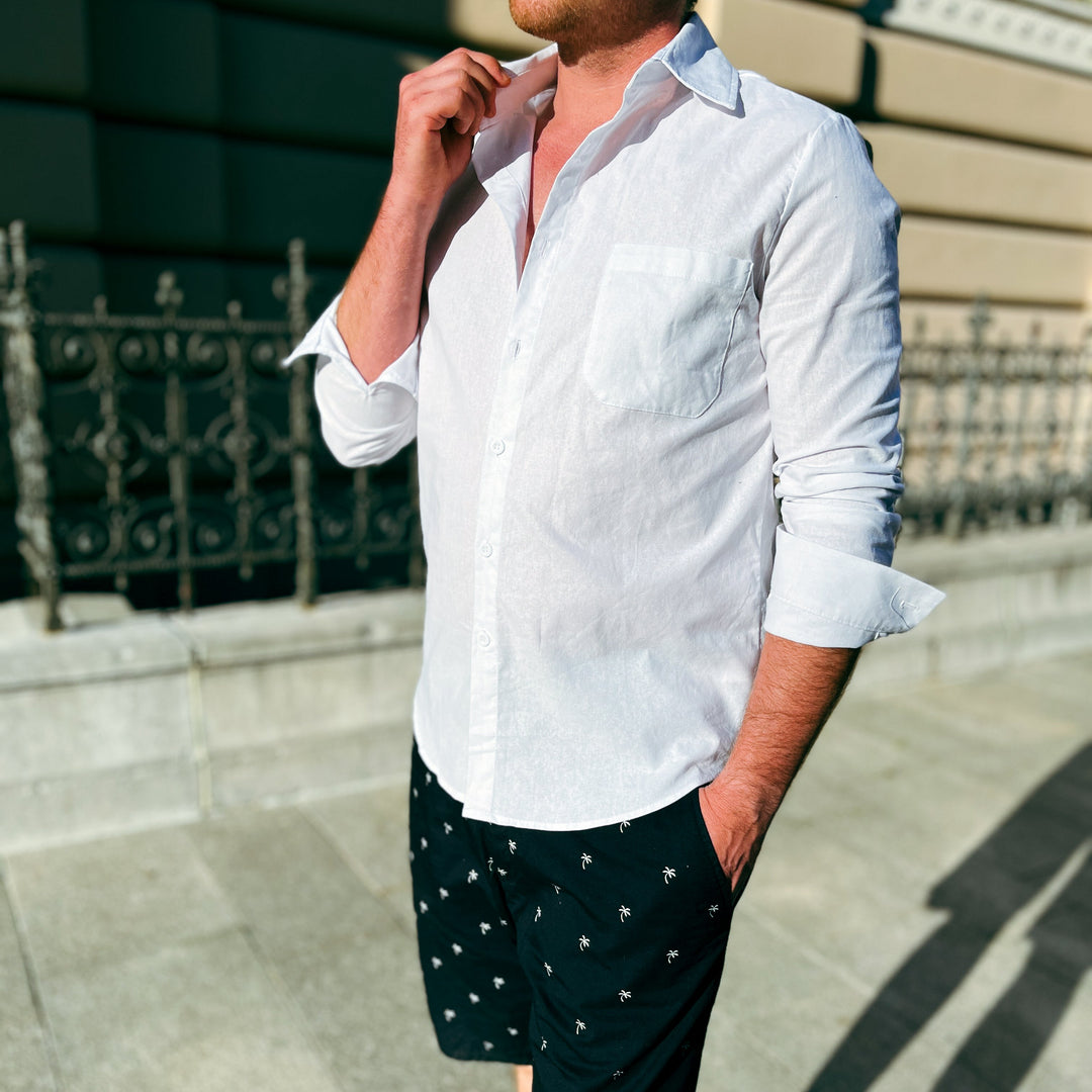 Lightweight Men's Cotton Shirt - Elias-Green-M-The Livary