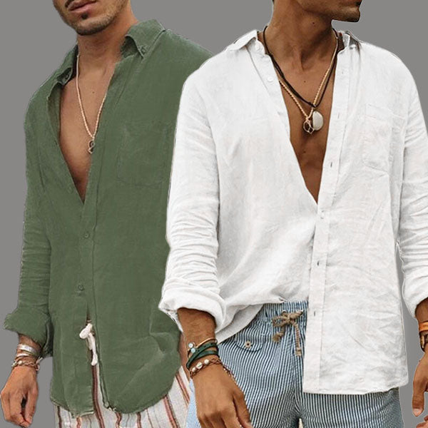 Lightweight Men's Cotton Shirt - Elias-Green-M-The Livary
