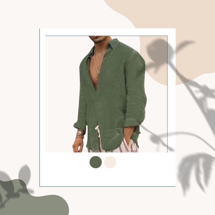 Lightweight Men's Cotton Shirt - Elias-Green-M-The Livary