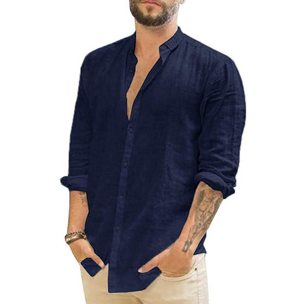 Lightweight Men's Cotton Shirt - Elias-Black-M-The Livary