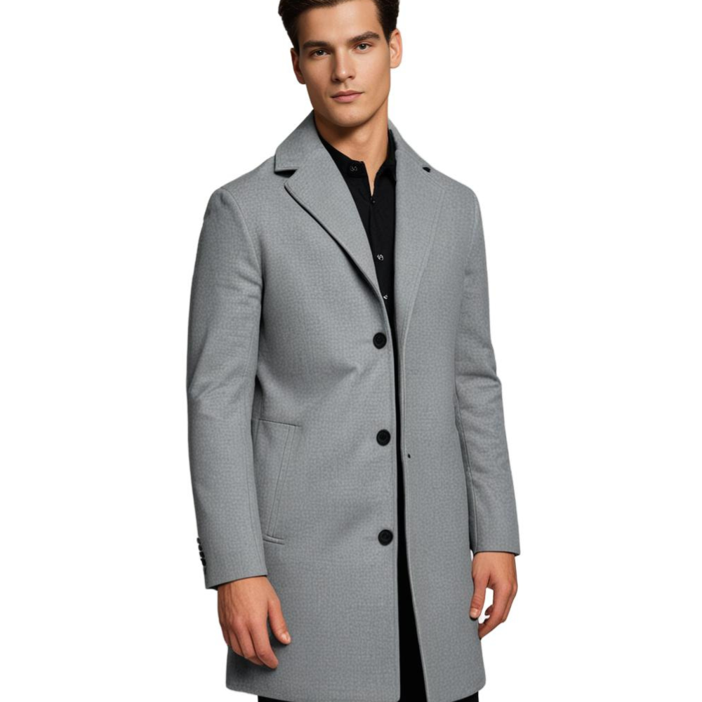 Long Winter Coat for Men - Noah-Beige-M-The Livary