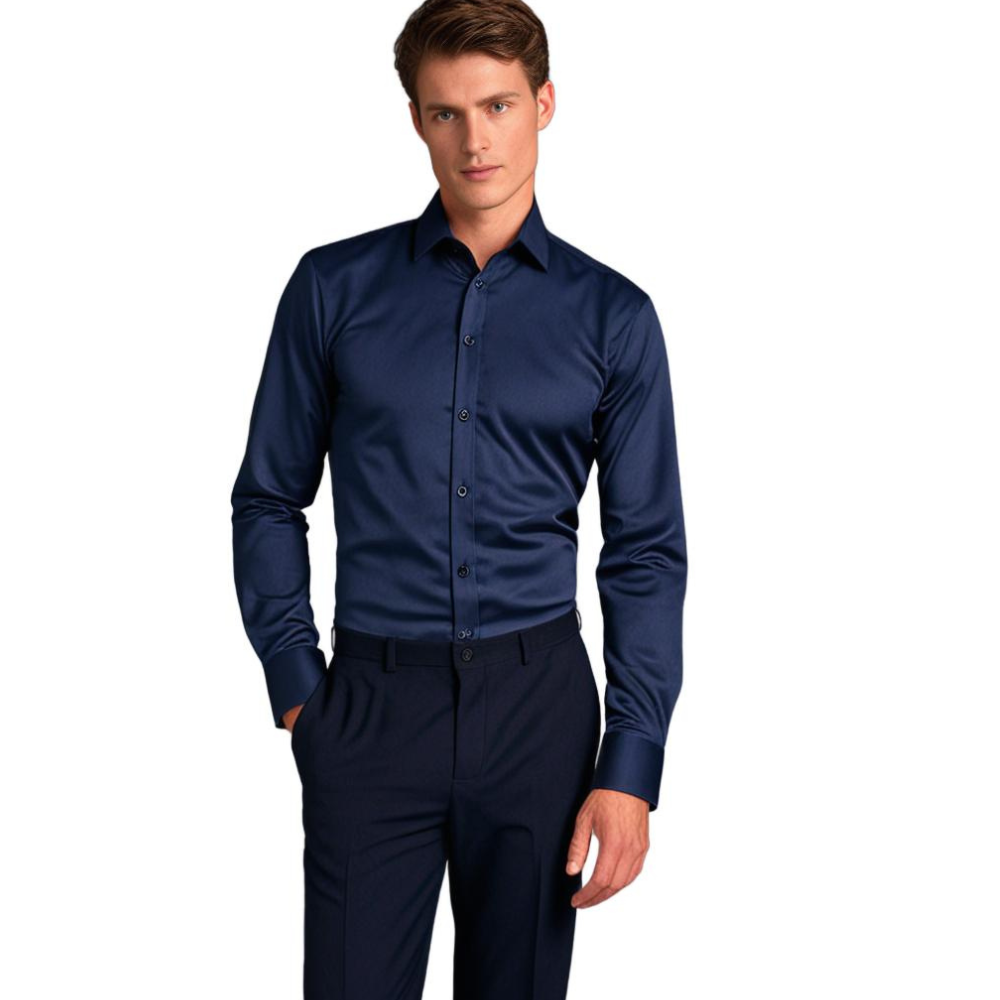 Stretch Shirt for Men - Luca-Bordeaux red-S-The Livary