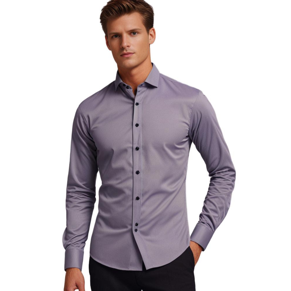 Stretch Shirt for Men - Luca-Bordeaux red-S-The Livary