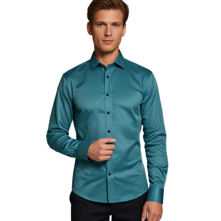 Stretch Shirt for Men - Luca-Bordeaux red-S-The Livary