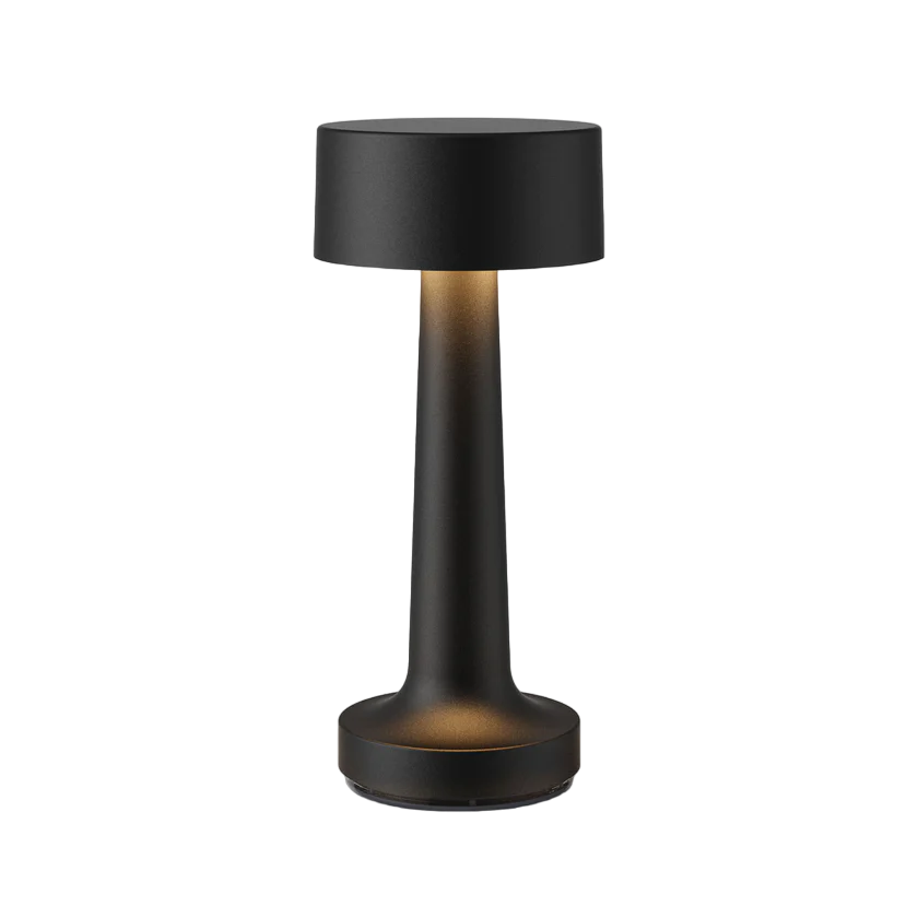 Modern Dimmerable Table Lamp - Victor-Black-Cylinder-The Livary