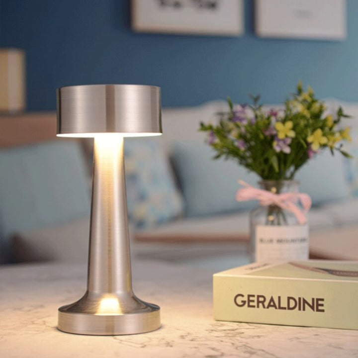 Modern Dimmerable Table Lamp - Victor-Gold-Cylinder-The Livary