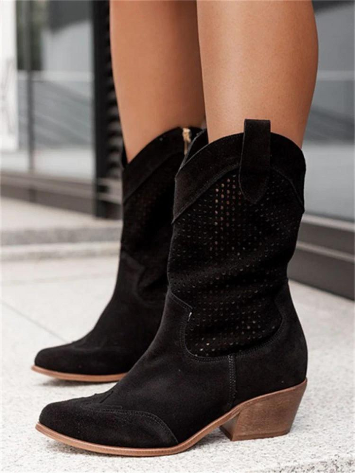 Stylish and Breathable Cowboy Boots - Savannah-Black-2.5-The Livary