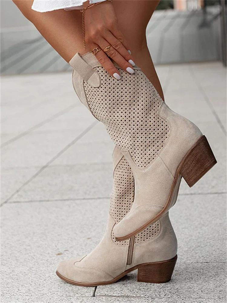 Stylish and Breathable Cowboy Boots - Savannah-Khaki-2.5-The Livary