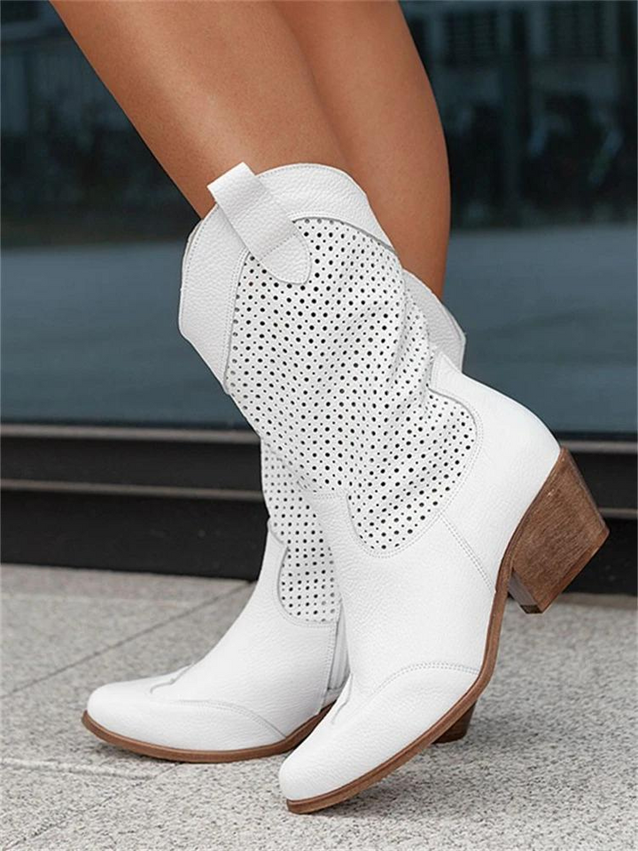 Stylish and Breathable Cowboy Boots - Savannah-White-2.5-The Livary