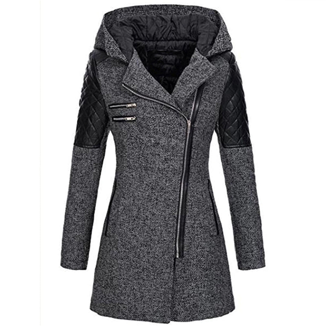 Warm Long Ladies Winter Coat - Aria-Dark grey-S-The Livary