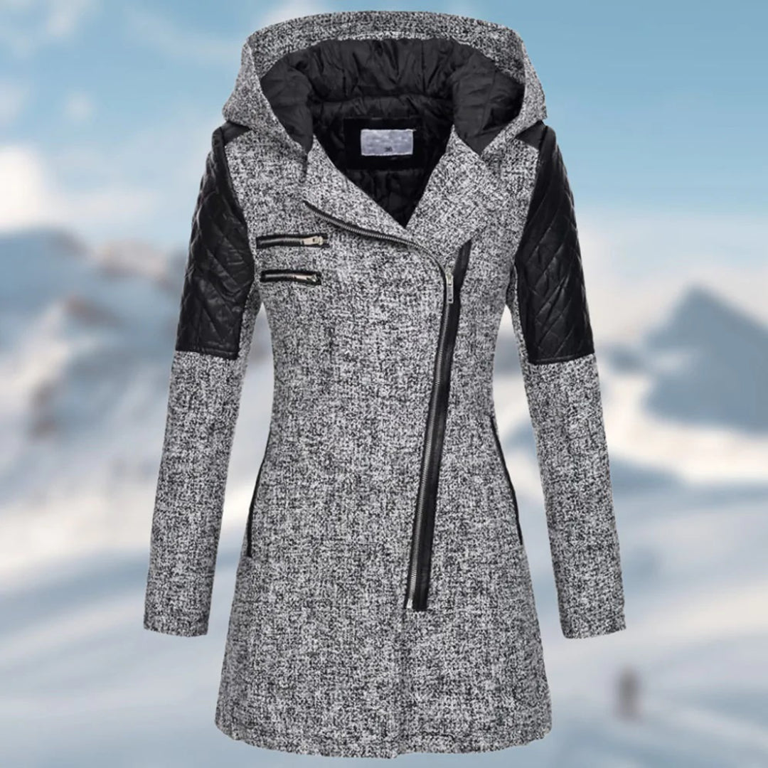 Warm Long Ladies Winter Coat - Aria-Gray-S-The Livary